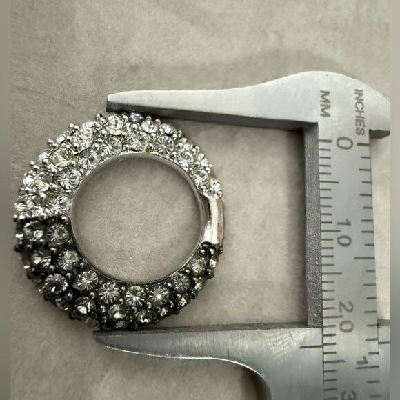 Nolan Miller Vintage Ombré Rhinestone Circle Earrings – Signed Designer Glam - Picture 11 of 17